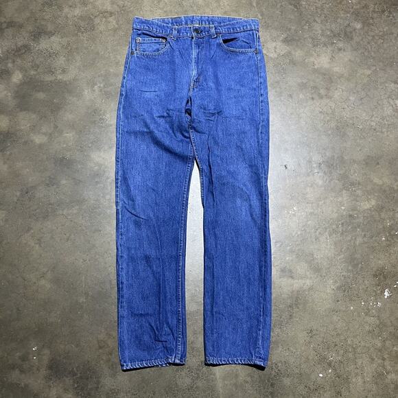 Vintage 80s Levi's 505 Dark Wash Regular Fit Jeans 33x32 - Picture 1 of 4